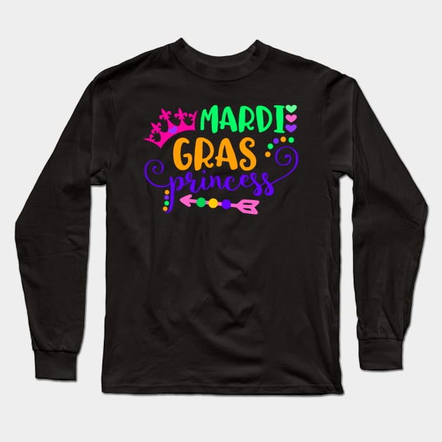 Fun Mardi Gras Princess Long Sleeve T-Shirt by CoastalDesignStudios